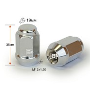 Гайка M12x1.5 L35 H19 Cr конус Вектор 801445 Cr